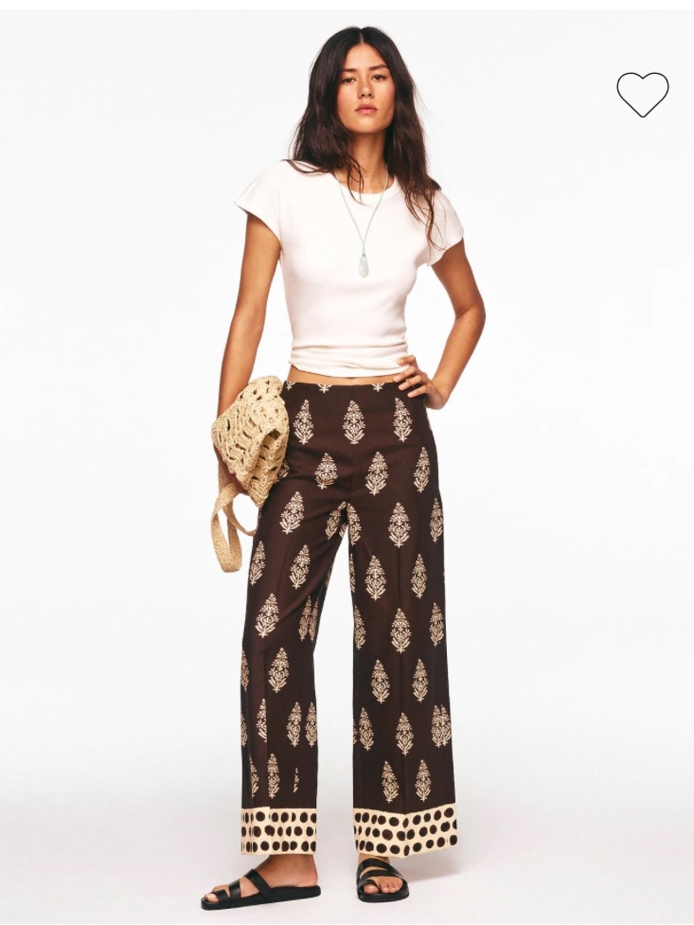 J. Crew Rori pant in cocoa block print - Smoked Walnut
